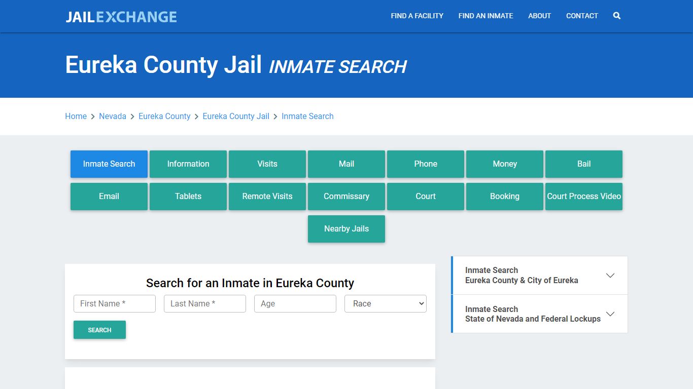 Eureka County Jail, NV Inmate Search: Roster & Mugshots